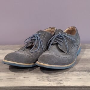 Joseph Abboud Blue Suede Oxford Shoes